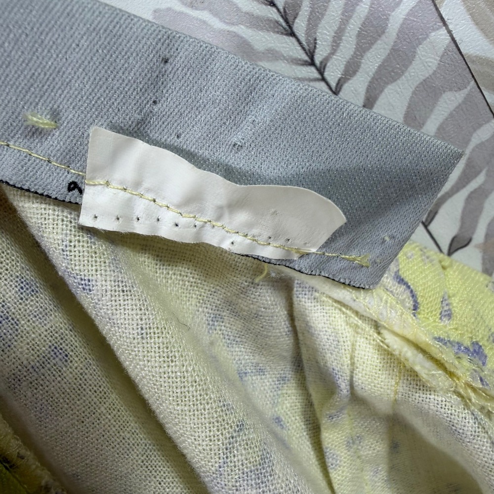Vtg Sharon Young Toile Print Cropped Pants Yellow Purple High Rise Cottagecore - Picture 13 of 13